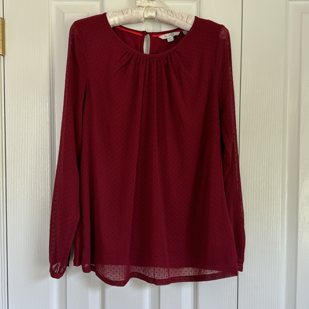 Boden Eve Flocked Long Sleeved Top Size 6 - Picture 12 of 12